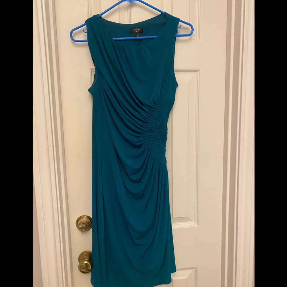 Gorgeous teal ruched Suzi Chin size 8 dress
